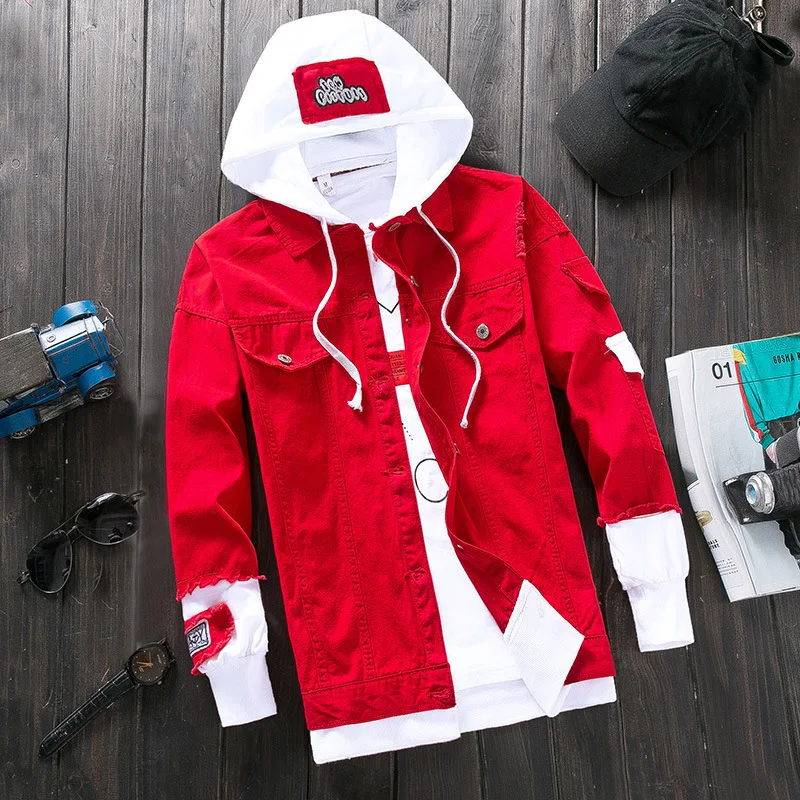 Korean Style Spring and Autumn Men's Jacket Fashion Casual Slim Denim Jacket Hooded Men Clothing Single Breasted Coat for Men
Korean Style Spring and Autumn Men's Jacket Fashion Casual Slim Denim Jacket Hooded Men Clothing Single Breasted Coat for Men