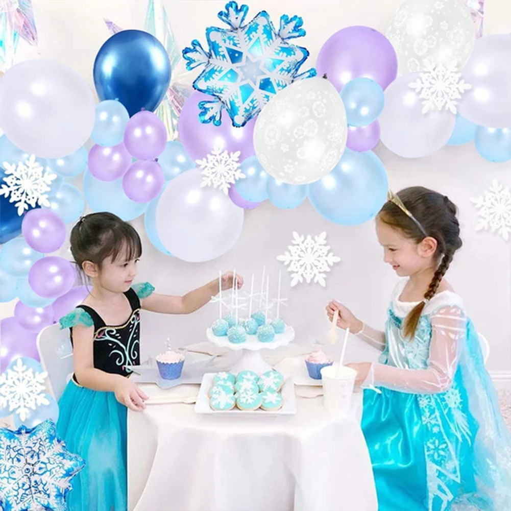 

78pcs Elsa Anna Princess Snowflake Balloon Garland Arch Kit Christmas Frozen Birthday Party Ice Ballon Baby Shower Wedding Decor