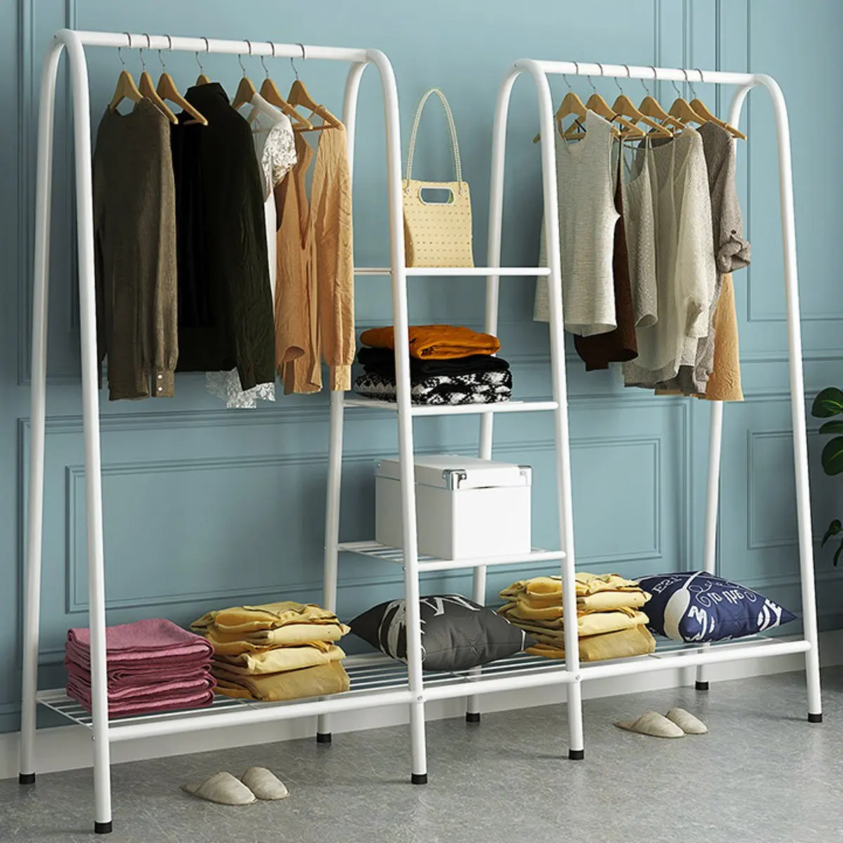 Coat Rack Garment Closet Organizer 150x46x148cm Metal Iron Clothing Rack Storage Shelf Clothes Hanger Home Living Room Furniture
Coat Rack Garment Closet Organizer 150x46x148cm Metal Iron Clothing Rack Storage Shelf Clothes Hanger Home Living Room Furniture