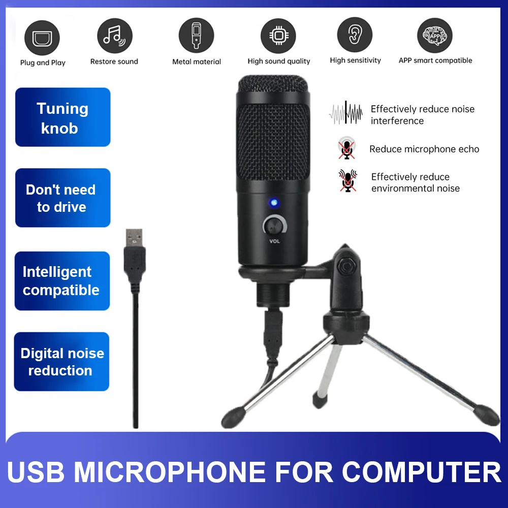192KHz/24Bit USB Condenser Microphone Kit with Adjustable Scissor Arm Stand Mount Laptop Microphone for Karaoke Voice Broadcast
192KHz/24Bit USB Condenser Microphone Kit with Adjustable Scissor Arm Stand Mount Laptop Microphone for Karaoke Voice Broadcast