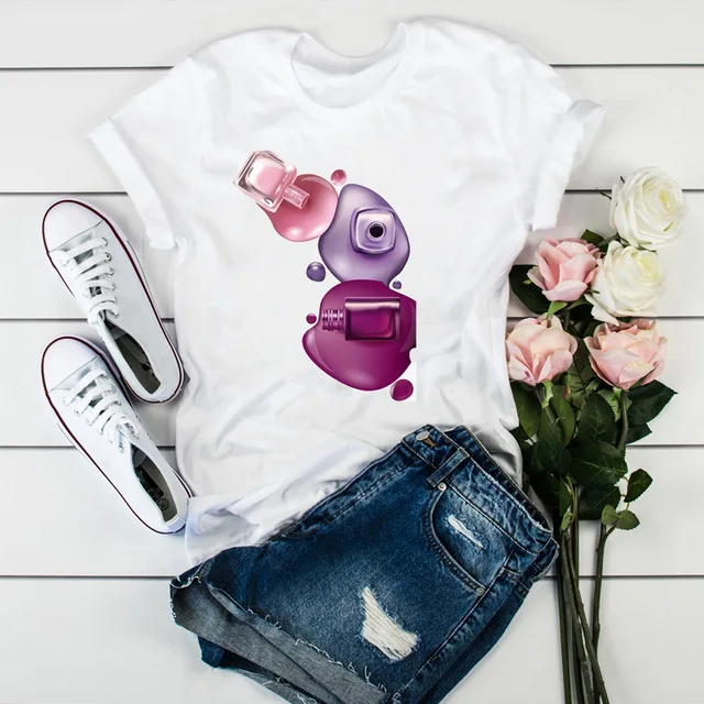 3D Nail polis t shirt women Harajuku Vogue aesthetic Cosmetic coating T-shirt Rainbow colorful Ulzzang Graphic Korean Style Tops
3D Nail polis t shirt women Harajuku Vogue aesthetic Cosmetic coating T-shirt Rainbow colorful Ulzzang Graphic Korean Style Tops