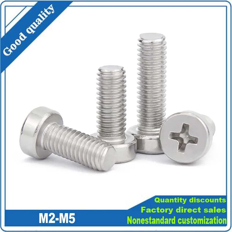 10/50X 304 A2-70 Stainless Steel Phillips Cheese Head Screw Cross Thin Low Short Cap Round Column Head Bolt M2.5 M3 M4 M5 GB822
10/50X 304 A2-70 Stainless Steel Phillips Cheese Head Screw Cross Thin Low Short Cap Round Column Head Bolt M2.5 M3 M4 M5 GB822