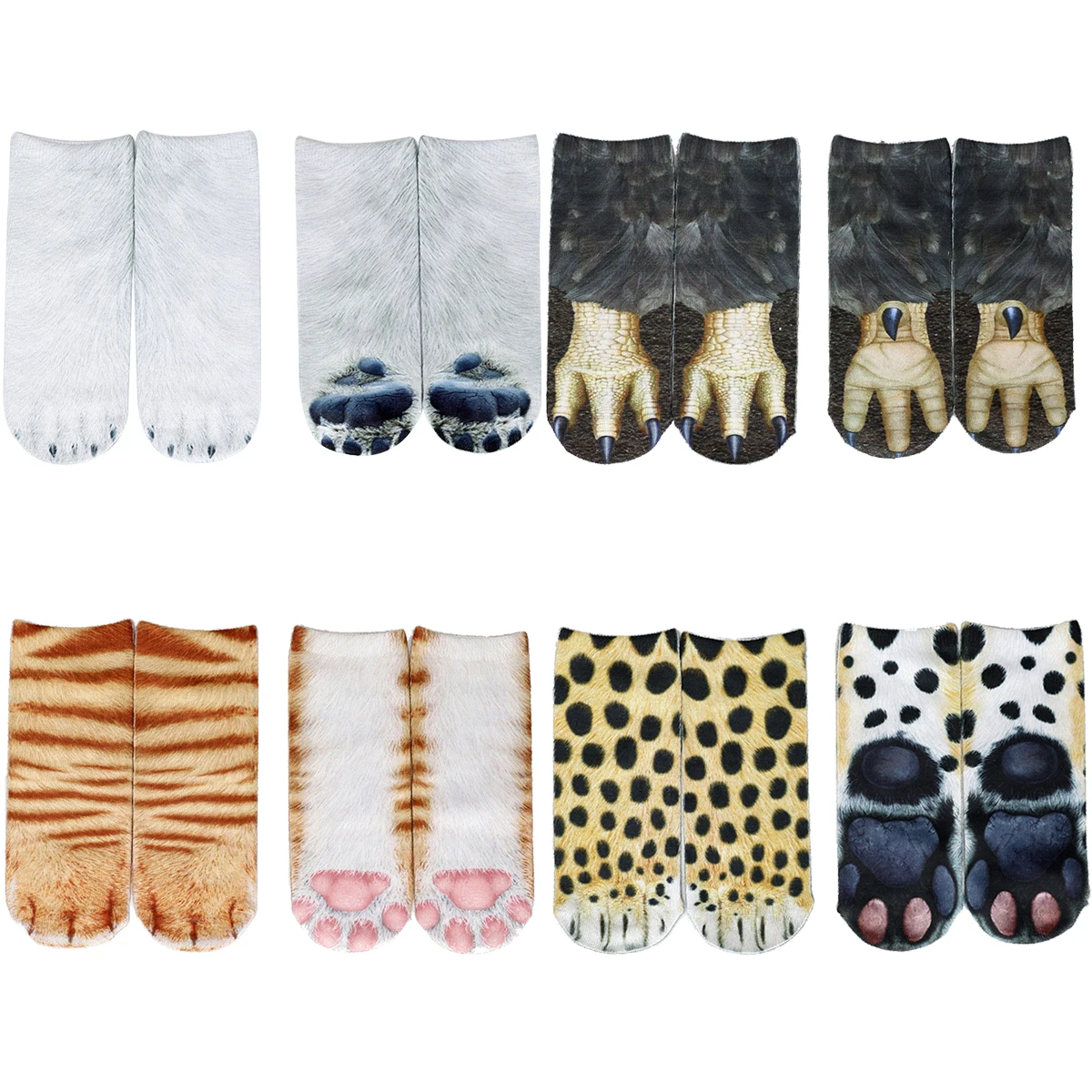  Funny Unisex Art Socks Women 3D Printed Animal chicken/tiger Ankle Socks Cotton Art Short Socks women Men Length 21cm style-4 