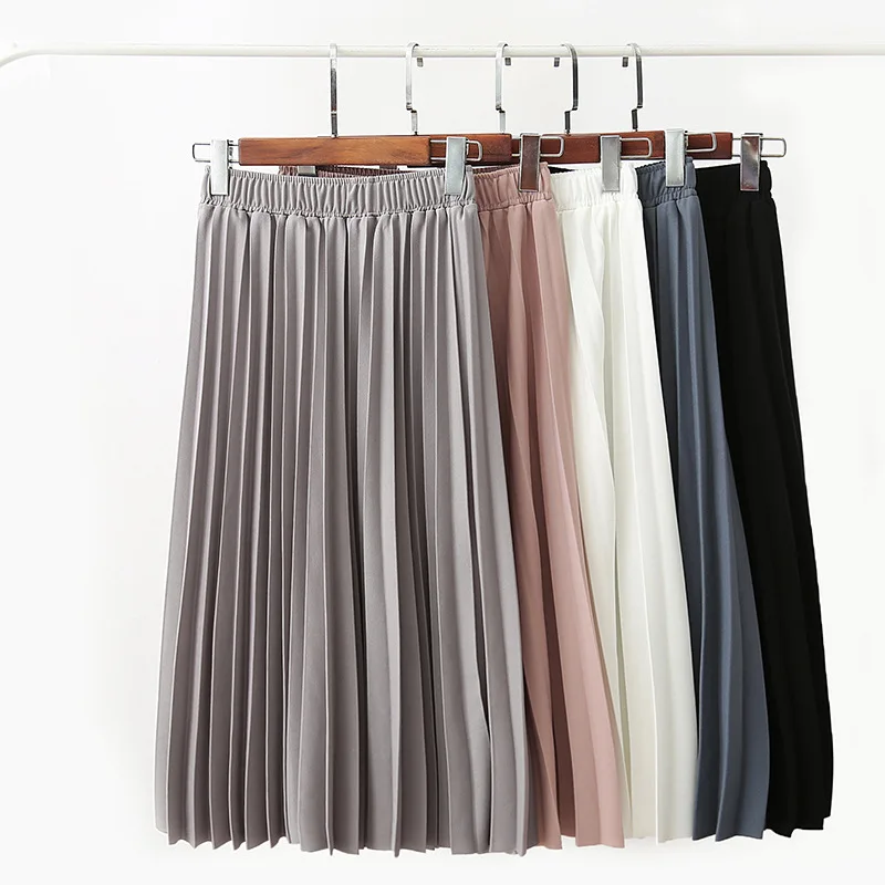 2021 Spring Summer Women High Waist Skirt Solid Color Pleated Skirt Women Causal Midi Skirts
2021 Spring Summer Women High Waist Skirt Solid Color Pleated Skirt Women Causal Midi Skirts