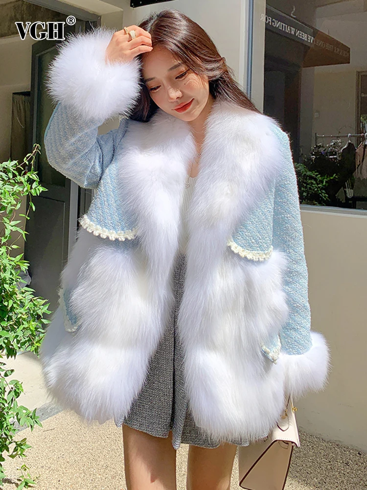 Женская куртка с длинным рукавом VGH, повседневная Толстая куртка составного кроя с отложным воротником, модная одежда в Корейском стиле, 2021
Женская куртка с длинным рукавом VGH, повседневная Толстая куртка составного кроя с отложным воротником, модная одежда в Корейском стиле, 2021