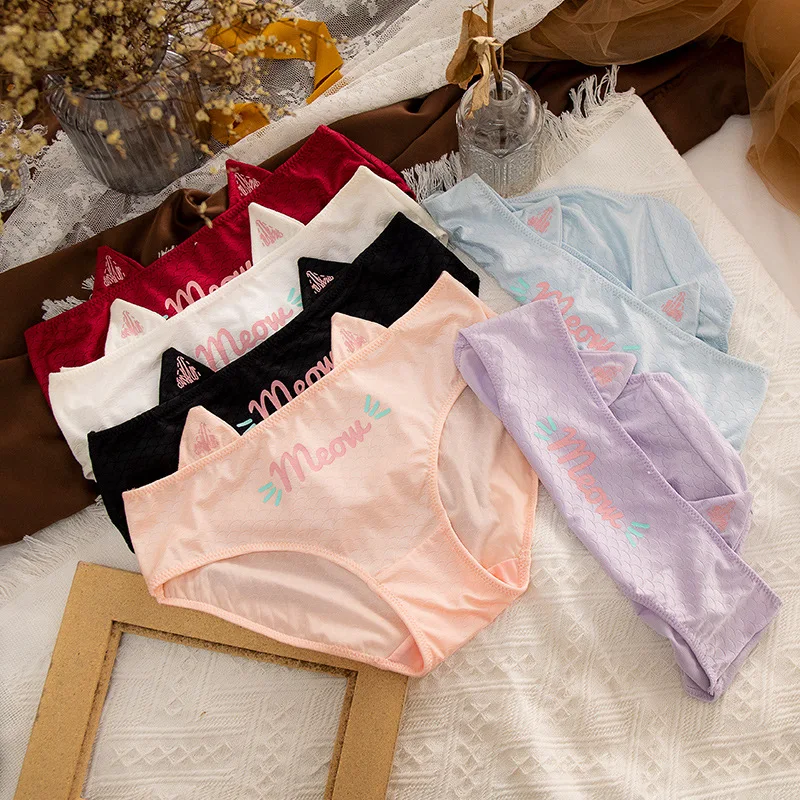 Sexy Lace Solid Panties Women Cotton Cats Ears High Quality Knickers Fashion Female Lady Briefs Breathable Underwear Lingeries
Sexy Lace Solid Panties Women Cotton Cats Ears High Quality Knickers Fashion Female Lady Briefs Breathable Underwear Lingeries