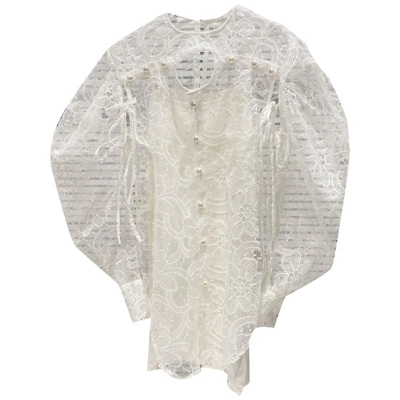 Pearl Buckle Bottomlace Shirts Women 2021 Summer New Style Small Fragrance Strap Fairy Lace Hook Flower Shirt
Pearl Buckle Bottomlace Shirts Women 2021 Summer New Style Small Fragrance Strap Fairy Lace Hook Flower Shirt