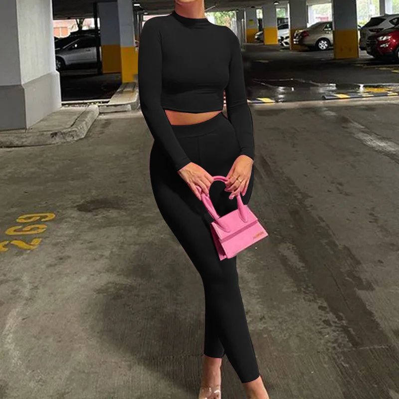 Fall 2021 new fashion solid color leisure sports two-piece suit Slim O-neck long-sleeved top and trousers ladies suit
Fall 2021 new fashion solid color leisure sports two-piece suit Slim O-neck long-sleeved top and trousers ladies suit
