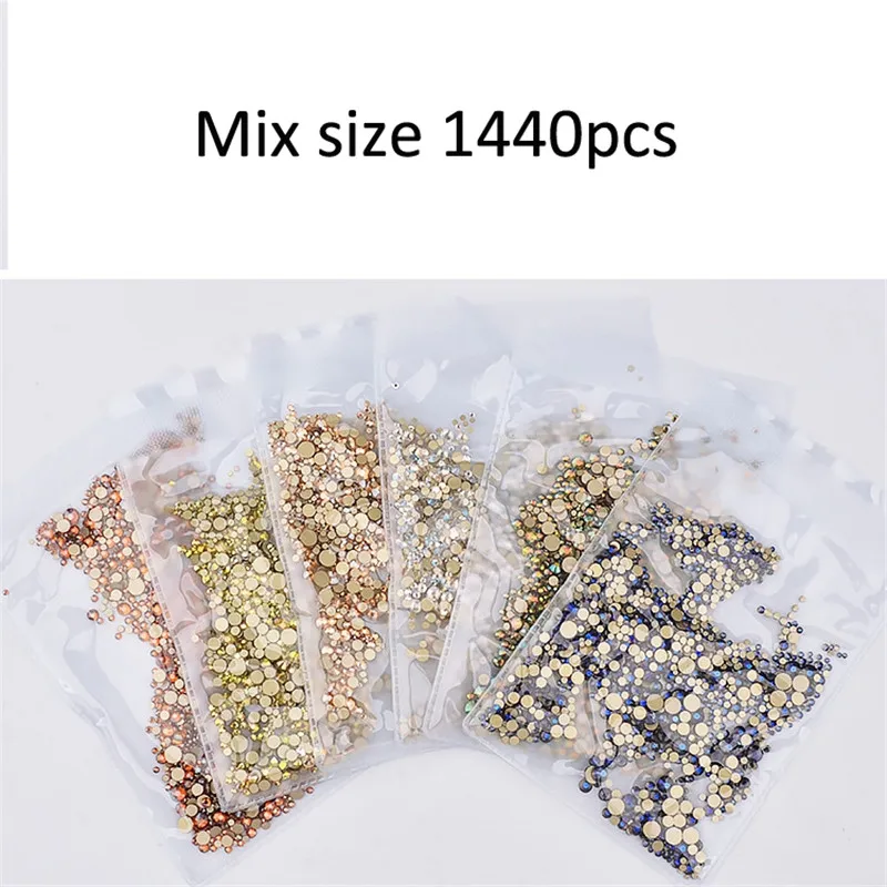 1440pcs Mix Size Crystal AB Glass Nail Art Rhinestone Round Flat-back Crystal Stone Strass ss6-ss20 Nail Rhinestone For Nails
1440pcs Mix Size Crystal AB Glass Nail Art Rhinestone Round Flat-back Crystal Stone Strass ss6-ss20 Nail Rhinestone For Nails