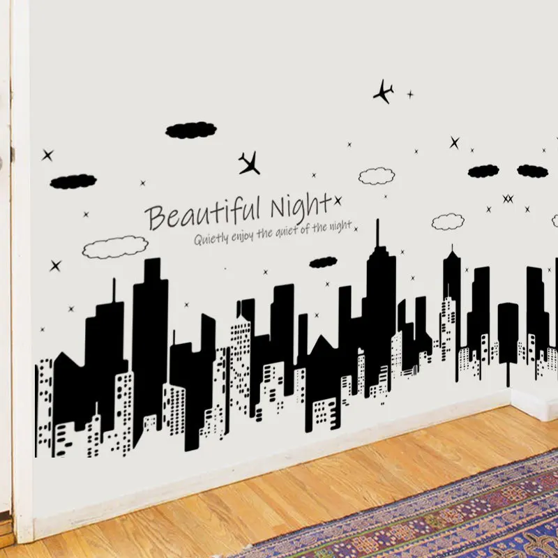 130*60 см в стиле звездной ночи город детской комнате украшения красивые ночные
