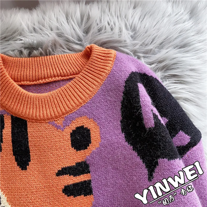 Autumn Winter Women'S Knitted Sweater Tiger Cartoon Outerwear Loose O-neck Pullover Thickening Female Knitted Sweater Top
Autumn Winter Women'S Knitted Sweater Tiger Cartoon Outerwear Loose O-neck Pullover Thickening Female Knitted Sweater Top