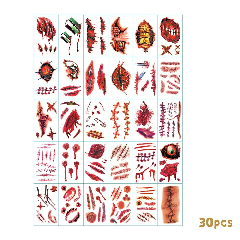 30PCS Halloween Tattoo Stickers Face Simulation Knife Horror Waterproof For Kids Women Men 
30PCS Halloween Tattoo Stickers Face Simulation Knife Horror Waterproof For Kids Women Men