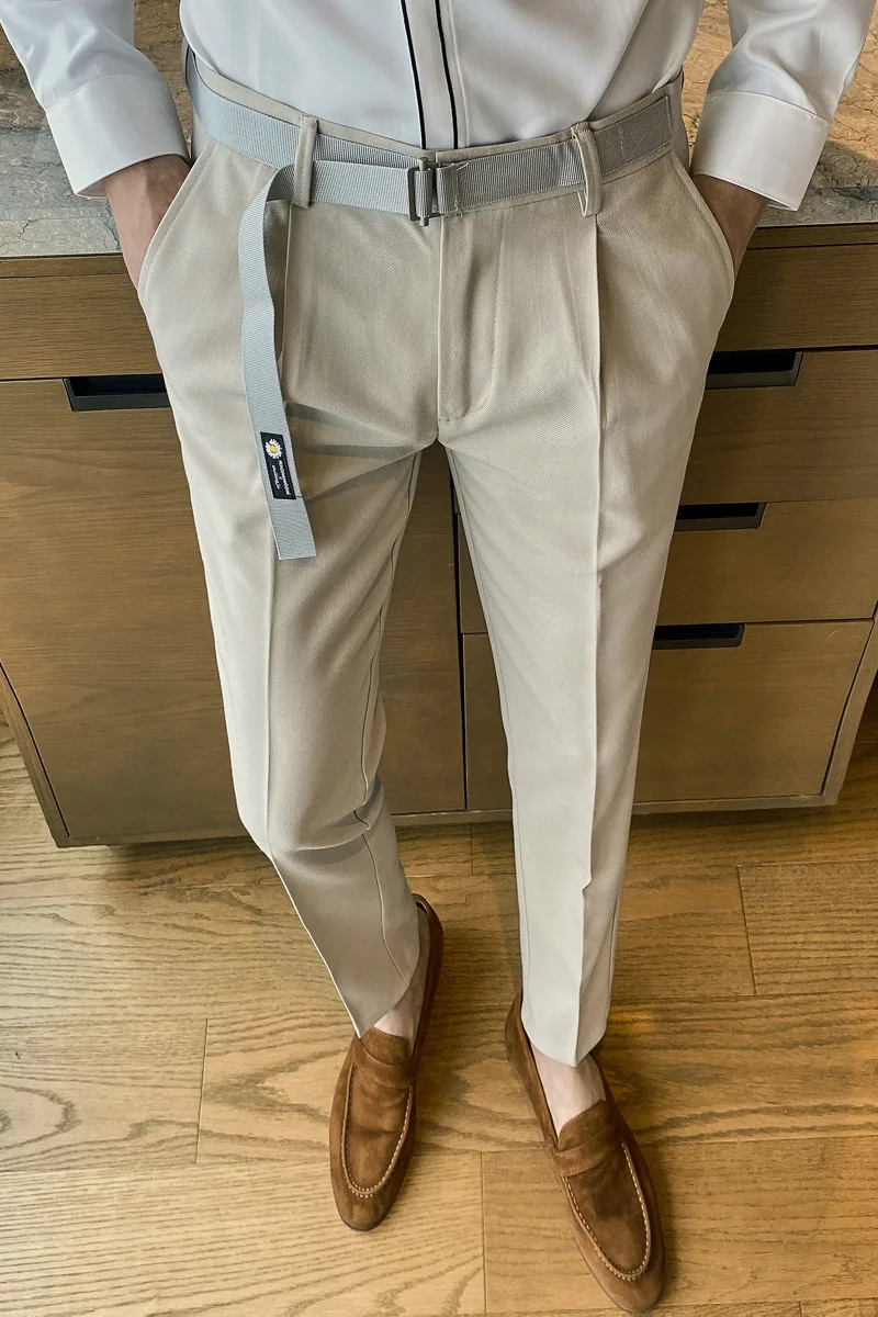 Autumn Winter 2021 Men's Business Dress Pants Slim Belt Stitching Casual Suit Pants British Style Office Social Wedding Trousers
Autumn Winter 2021 Men's Business Dress Pants Slim Belt Stitching Casual Suit Pants British Style Office Social Wedding Trousers