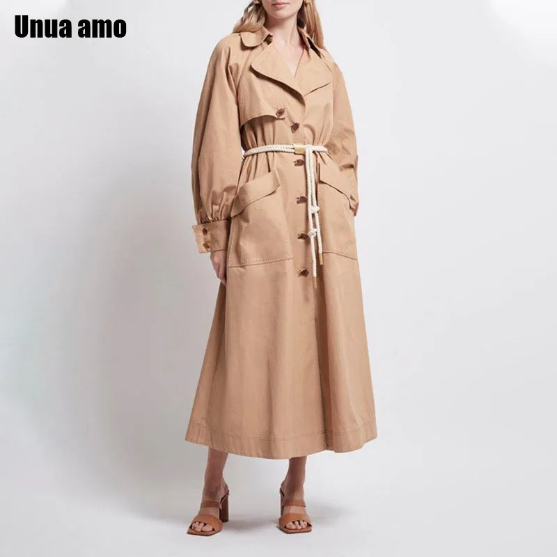 Unua amo Simple Classic X-Long Trench Coat For Women Laepl Single Breasted Overcoat Female Fashion Designer Tie Belt Windbreaker
Unua amo Simple Classic X-Long Trench Coat For Women Laepl Single Breasted Overcoat Female Fashion Designer Tie Belt Windbreaker