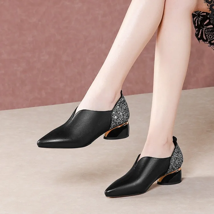 MLJUESE 2020 women pumps autumn spring soft cow leather pointed toe slip on round heel high heels lady shoes party size 42
MLJUESE 2020 women pumps autumn spring soft cow leather pointed toe slip on round heel high heels lady shoes party size 42
