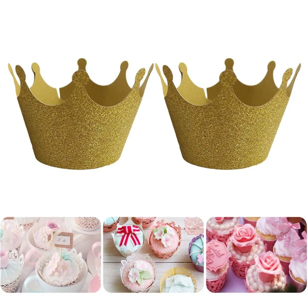 50 Pcs Cupcake Wrappers Delicate Crown Cake Paper Wrappers Lace Cut Dessert Decorative Cups W128 (Golden)
50 Pcs Cupcake Wrappers Delicate Crown Cake Paper Wrappers Lace Cut Dessert Decorative Cups W128 (Golden)