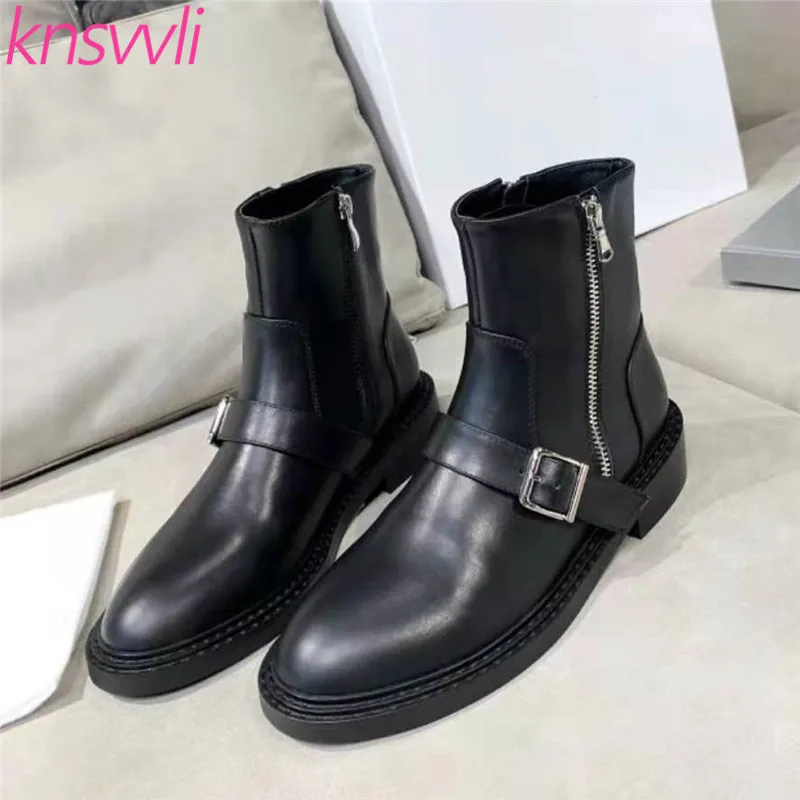 Women Motorcycle Boots Genuine Leather Buckle Strap Short Boots Ladies Black Ankle Boots Woman Designer Boots Female Women Shoes
Women Motorcycle Boots Genuine Leather Buckle Strap Short Boots Ladies Black Ankle Boots Woman Designer Boots Female Women Shoes