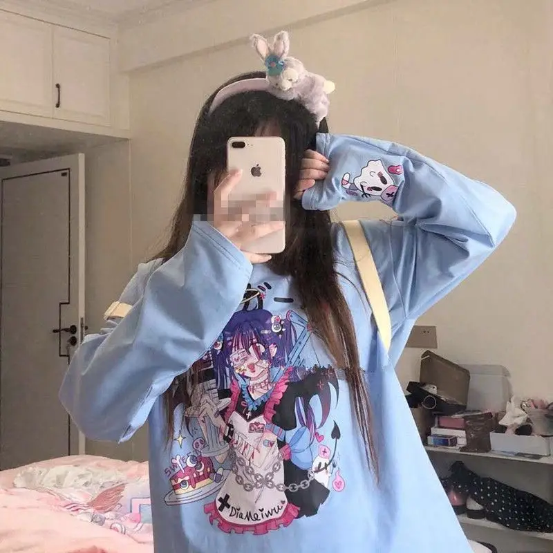 NEW Autumn Tshirt Casual Harajuku Cartoon Print Tees Creativity Loose T-shirts Women Long Sleeve Oversize Top Hip Hop Streetwear
NEW Autumn Tshirt Casual Harajuku Cartoon Print Tees Creativity Loose T-shirts Women Long Sleeve Oversize Top Hip Hop Streetwear