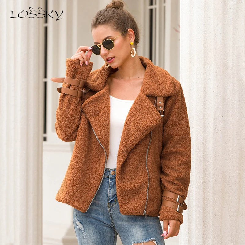Женская куртка Lossky теплая плюшевая на молнии большого размера 2019 | одежда