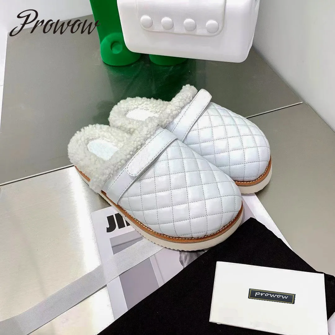 Prowow New Fall Autumn Winter Warm Genuine Leather Wool Slipper Real Fur Slipper Flats Shoes Women Luxury Designer 
Prowow New Fall Autumn Winter Warm Genuine Leather Wool Slipper Real Fur Slipper Flats Shoes Women Luxury Designer