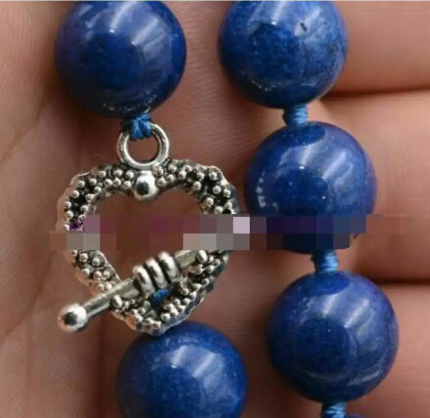 

Free Shipping Stunning!12mm Egyptian Lapis Lazuli Round Beads Gemstone Necklace 18”