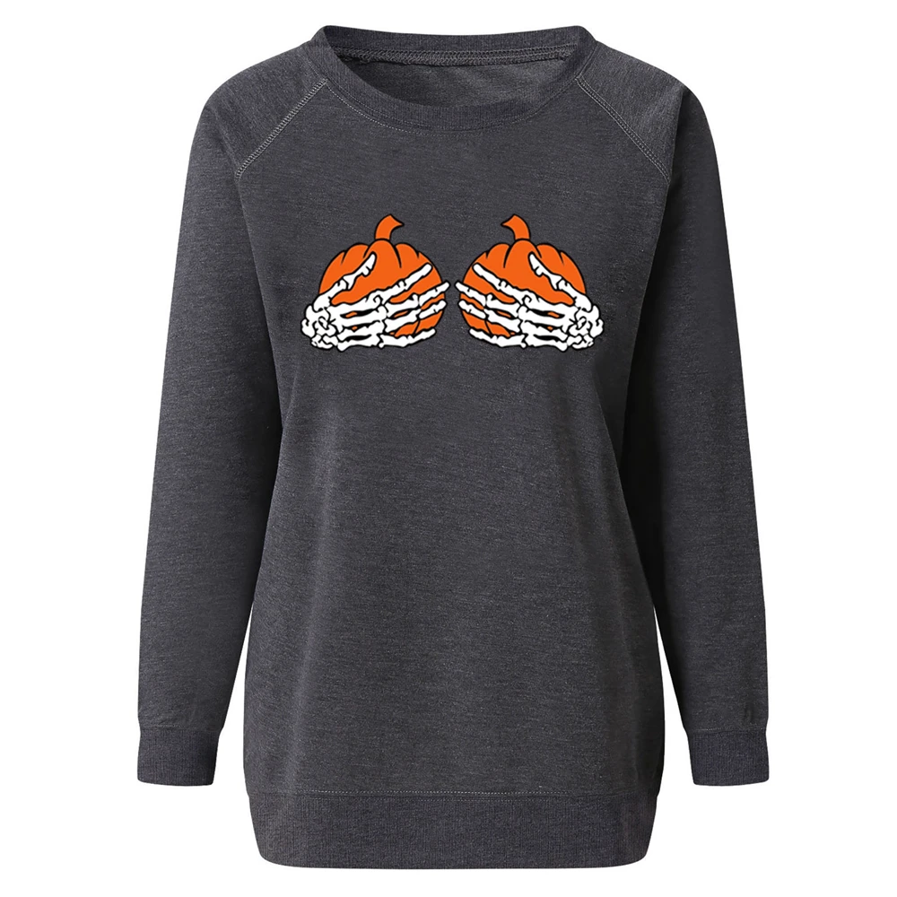 Осенние пуловеры, топы с длинным рукавом для Хэллоуина, Зимние толстовки с принтом, Свободные повседневные винтажные простые женские пулов... 
Осенние пуловеры, топы с длинным рукавом для Хэллоуина, Зимние толстовки с принтом, Свободные повседневные винтажные простые женские пулов...