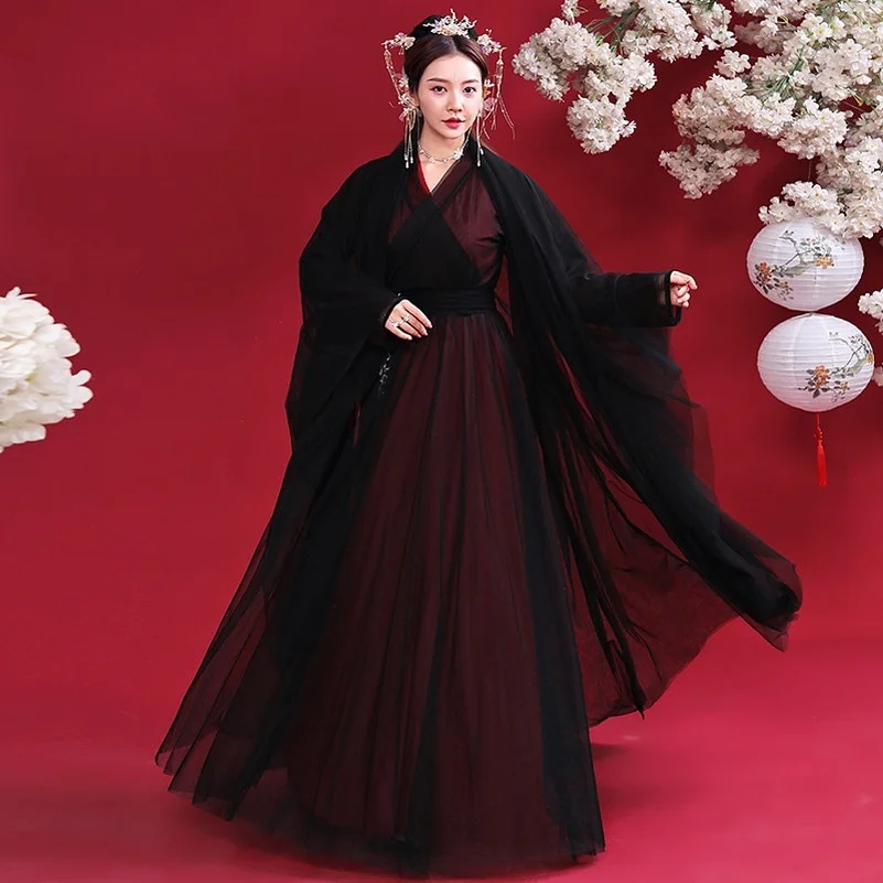 2022 Women New Hanfu Dress Black Red Outfits Hanfu Fairy Dress Chinese Traditional Hanfu Costume Wedding Dress Rave Clothes
2022 Women New Hanfu Dress Black Red Outfits Hanfu Fairy Dress Chinese Traditional Hanfu Costume Wedding Dress Rave Clothes