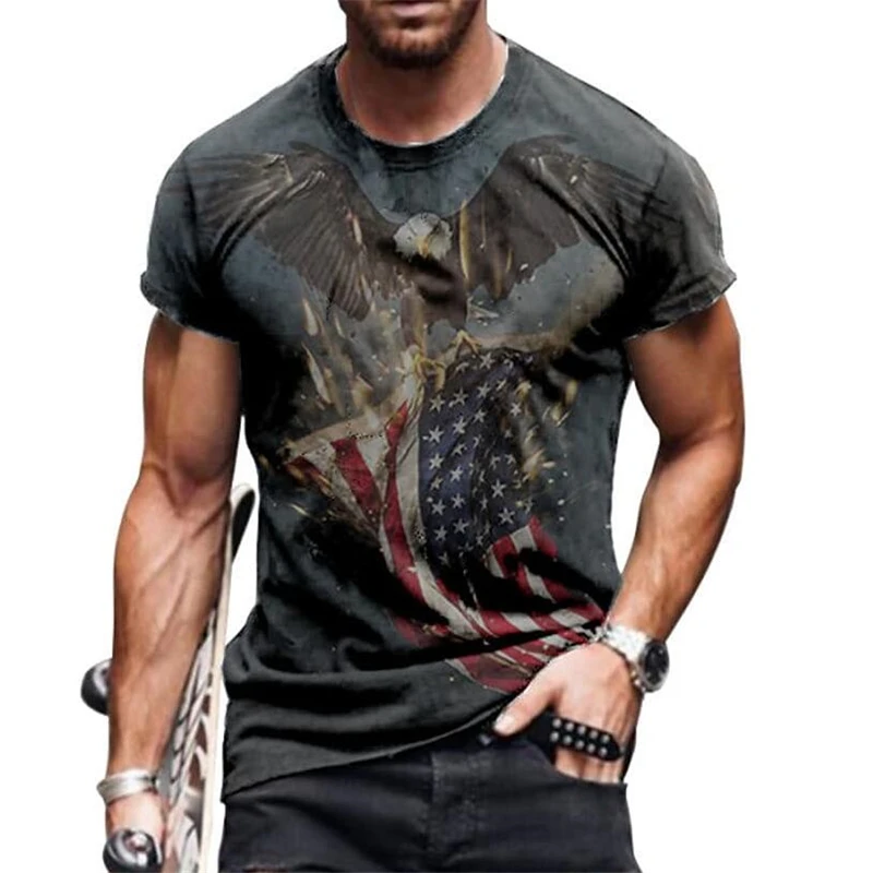 Summer new short-sleeved men's shirt 3d printing eagle pattern round neck casual men's fashion casual streetwear
Summer new short-sleeved men's shirt 3d printing eagle pattern round neck casual men's fashion casual streetwear