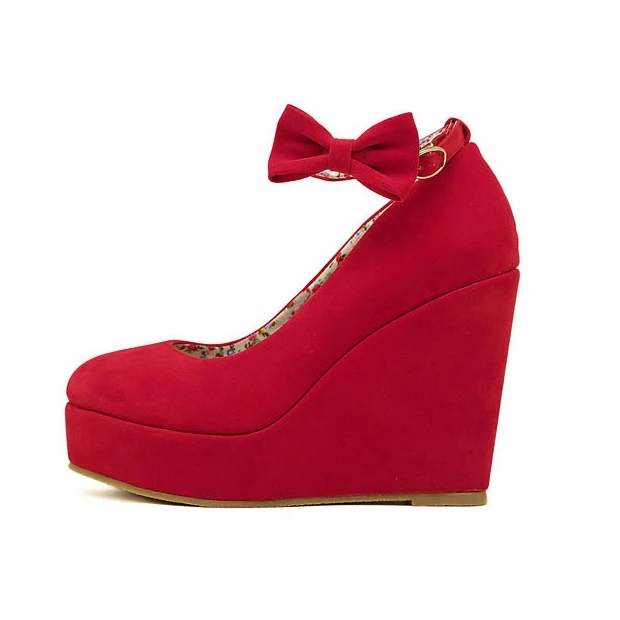 Women High Heels Shoes Fashion Buckle Wedges Ladies Platform Buckle Bowtie Pumps For Woman Plus Size Wedding Shoes
Women High Heels Shoes Fashion Buckle Wedges Ladies Platform Buckle Bowtie Pumps For Woman Plus Size Wedding Shoes