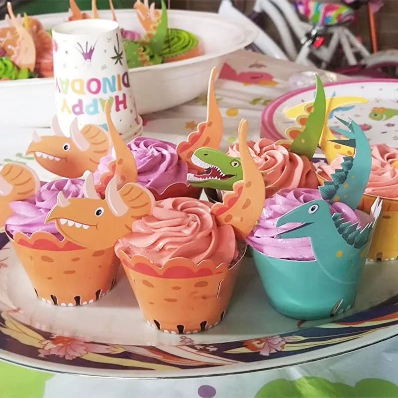24pcs Dinosaur Cupcake Wrappers Toppers Cake Table Decorations Dino Party Supplies for Boys Kids Birthday Party Decor Favors
24pcs Dinosaur Cupcake Wrappers Toppers Cake Table Decorations Dino Party Supplies for Boys Kids Birthday Party Decor Favors