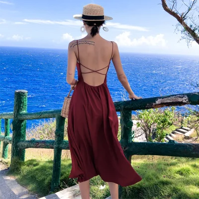 NEW Beach dress women's solid beach style casual sexy comfortable all-around Chiffon a-word open back
NEW Beach dress women's solid beach style casual sexy comfortable all-around Chiffon a-word open back