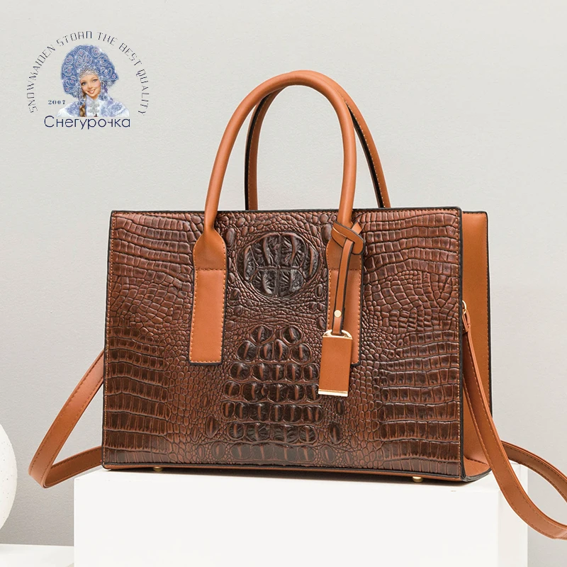 Famous Designer Brand Handbags Crocodile Skin Shape Handbag Classic Fashion Luxury Brown Coffee Color Ladies Shoulder Bag
Famous Designer Brand Handbags Crocodile Skin Shape Handbag Classic Fashion Luxury Brown Coffee Color Ladies Shoulder Bag