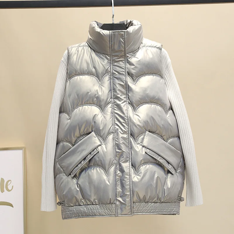 Beardon Glossy Solid Short Winter Vest for Women Cotton Padded Stand Collar Women's Sleeveless Jacket with Zipper
Beardon Glossy Solid Short Winter Vest for Women Cotton Padded Stand Collar Women's Sleeveless Jacket with Zipper