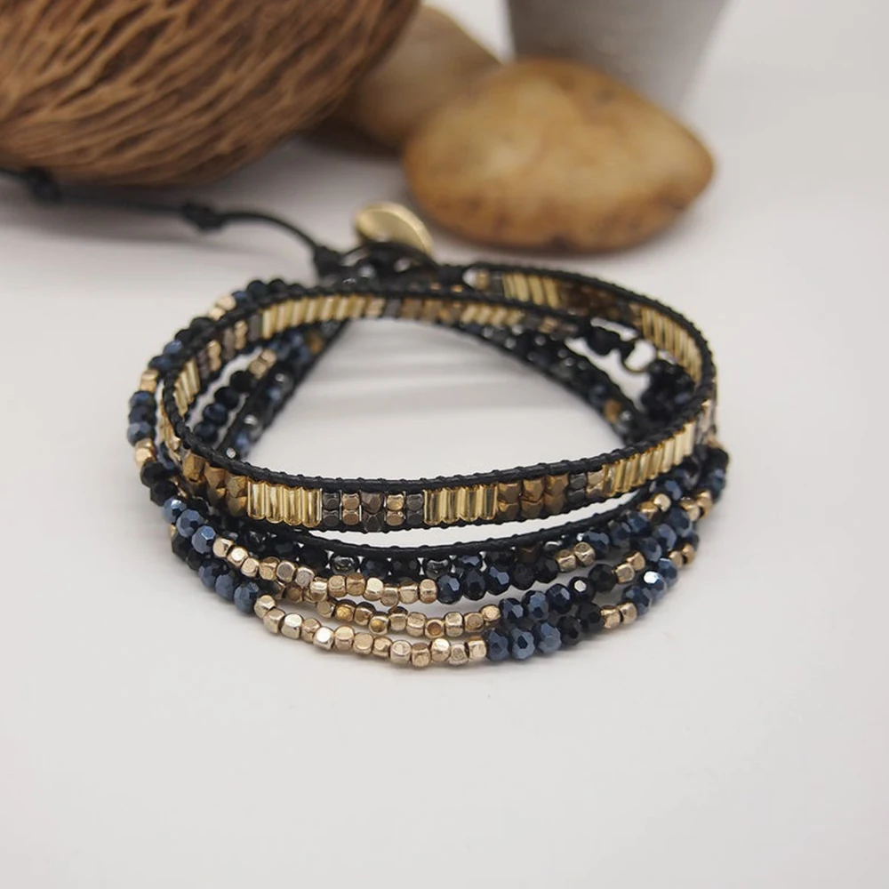 Trendy Crystal Hematite Wrap Bracelets for Women Friends Men Mid Layer 3Strands Miyuki Beadwork Boho Bracelet Jewelry Girls Gift 
Trendy Crystal Hematite Wrap Bracelets for Women Friends Men Mid Layer 3Strands Miyuki Beadwork Boho Bracelet Jewelry Girls Gift