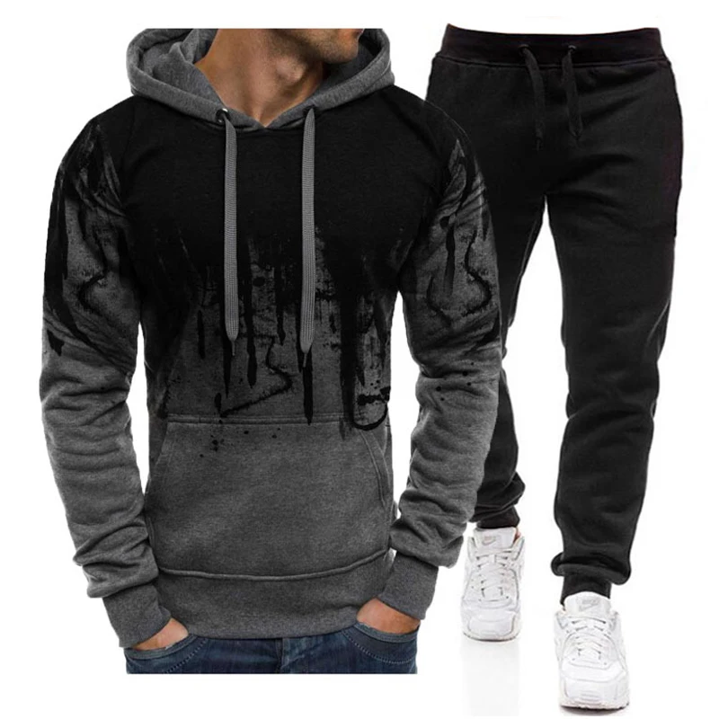 2022 New Men's Tracksuit Set Splash Ink Hoodie Sweatshirt + Sweatpants Male Two-piece Suit
2022 New Men's Tracksuit Set Splash Ink Hoodie Sweatshirt + Sweatpants Male Two-piece Suit