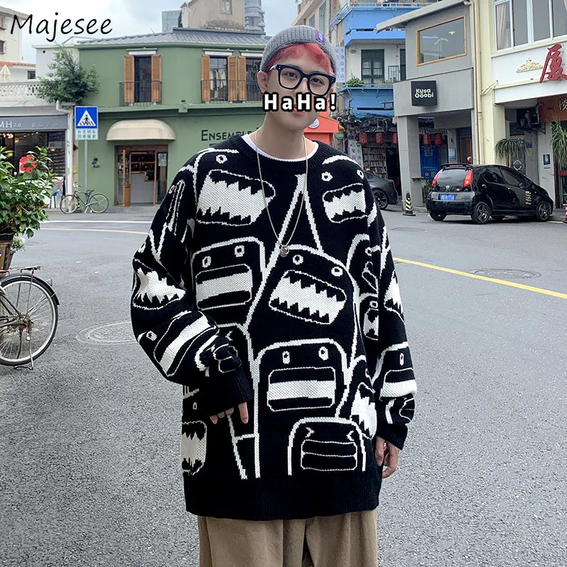 Men Pullover Winter Cartoon Oversize Warm Knitted Sweater Male All-match Streetwear Harajuku Loose Trendy Korean Style Ulzzang
Men Pullover Winter Cartoon Oversize Warm Knitted Sweater Male All-match Streetwear Harajuku Loose Trendy Korean Style Ulzzang