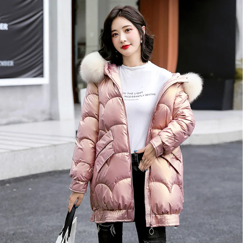 2021 New Glossy With Hooded Faux Fur Collar Jacket Long Silver Thick Warm Loose Woman Winter Plus Size Casual Parka Coat
2021 New Glossy With Hooded Faux Fur Collar Jacket Long Silver Thick Warm Loose Woman Winter Plus Size Casual Parka Coat