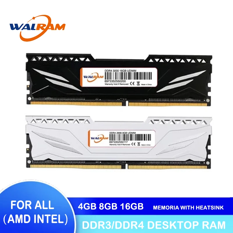 WALRAM DDR3 DDR4 4GB 8GB 16GB memoria ram 1333 1600 1866 2400 2666 3200 Desktop Memory with Heat Sink for all motherboards
WALRAM DDR3 DDR4 4GB 8GB 16GB memoria ram 1333 1600 1866 2400 2666 3200 Desktop Memory with Heat Sink for all motherboards