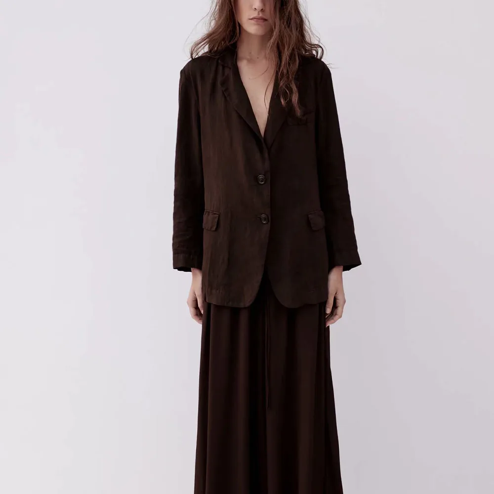 BM UR HM ZA women's 2021 summer new style fashion all-match single-breasted linen solid color casual retro suit jacket women
BM UR HM ZA women's 2021 summer new style fashion all-match single-breasted linen solid color casual retro suit jacket women