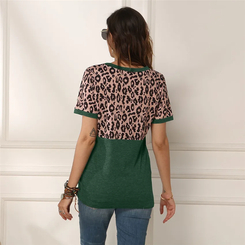 Tide Leopard T-shirt Women Patchwork Top Summer Short Sleeve Tee Shirts Women Clothes Casual New Knot Tops Tee Female 2XL Tee
Tide Leopard T-shirt Women Patchwork Top Summer Short Sleeve Tee Shirts Women Clothes Casual New Knot Tops Tee Female 2XL Tee