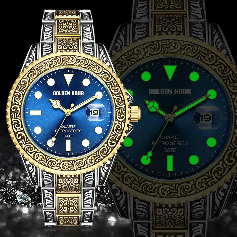Men's Watch Top Luxury Brand GOLDENHOUR Wrist Watches for Men Clock Date Luminous Quartz Wristwatch Male Clock Relogio Masculino
Men's Watch Top Luxury Brand GOLDENHOUR Wrist Watches for Men Clock Date Luminous Quartz Wristwatch Male Clock Relogio Masculino
