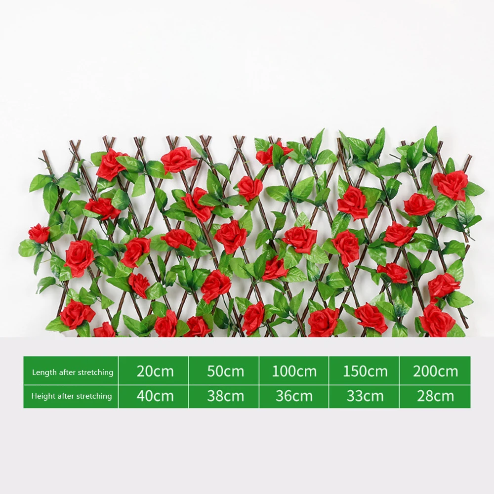 Artificial Rose Flower Plant EXpanding Fence Realistic Rattan String Decor Diy Garden Wall Leaf Wood Telescopic Fence
Artificial Rose Flower Plant EXpanding Fence Realistic Rattan String Decor Diy Garden Wall Leaf Wood Telescopic Fence