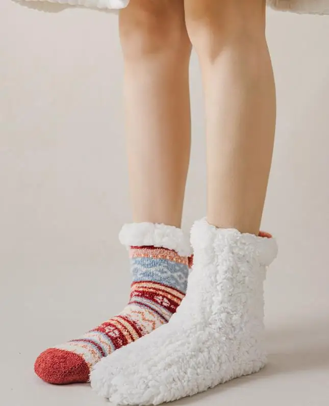 XMAS Pom Fleece Lined Crew Sock Women's Winter Knitted Thick Fuzzy Cozy Stockings Non-Slip Floor Hosiery 10pairs
XMAS Pom Fleece Lined Crew Sock Women's Winter Knitted Thick Fuzzy Cozy Stockings Non-Slip Floor Hosiery 10pairs