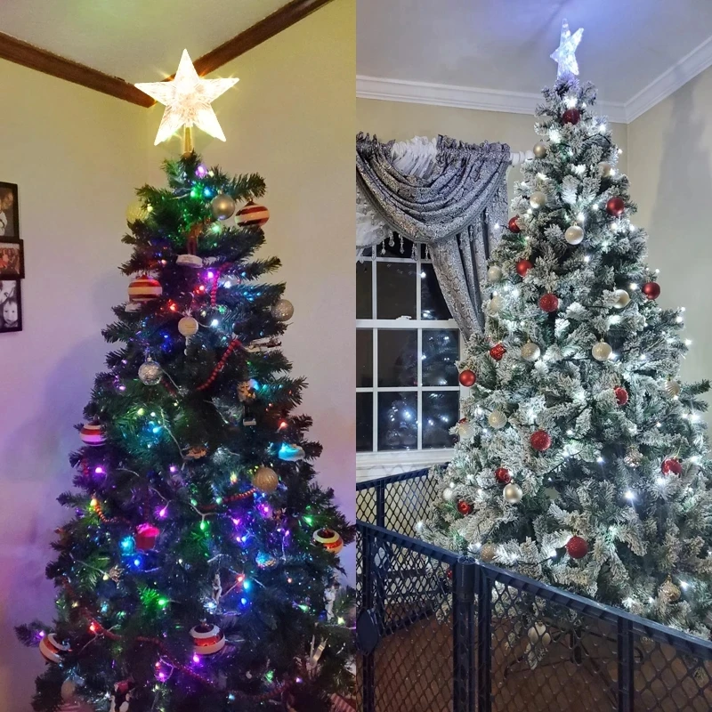 9inch Star Shape Christmas Tree Topper Lights Multi Color LED Light Up Star Xmas Tree Ornament Navidad New Year Party Decor noel
9inch Star Shape Christmas Tree Topper Lights Multi Color LED Light Up Star Xmas Tree Ornament Navidad New Year Party Decor noel