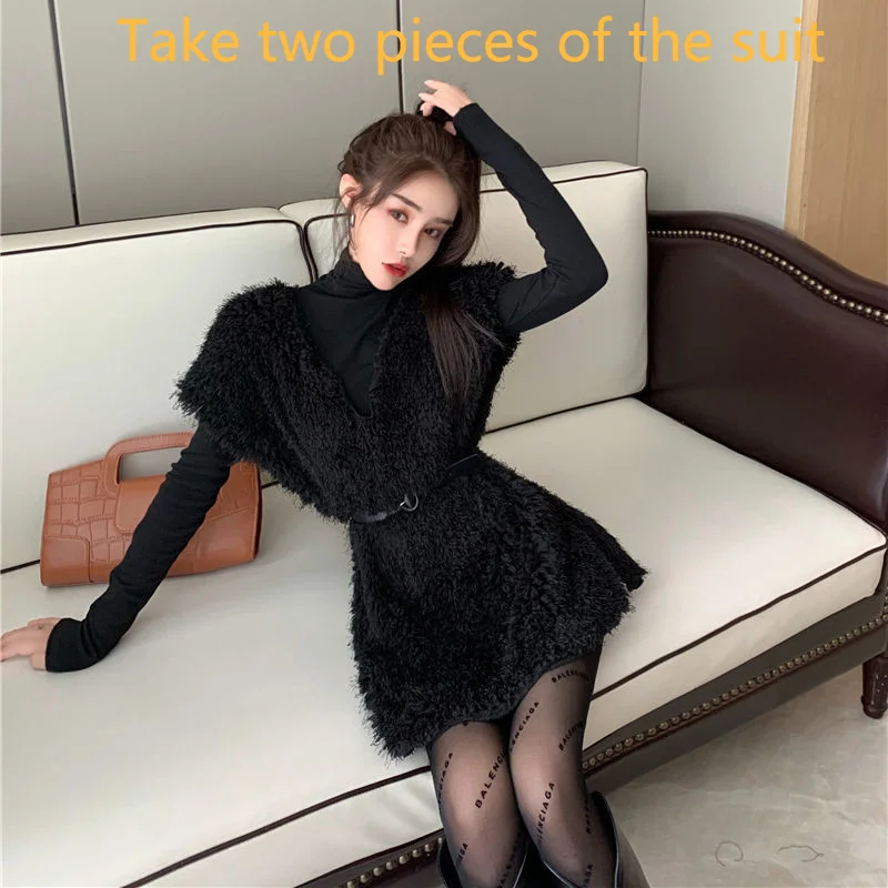 Women's lamb hair autumn and women winter new style temperament V-neck retro waist mid-length dress sleeveless vest tops kaftan
Women's lamb hair autumn and women winter new style temperament V-neck retro waist mid-length dress sleeveless vest tops kaftan