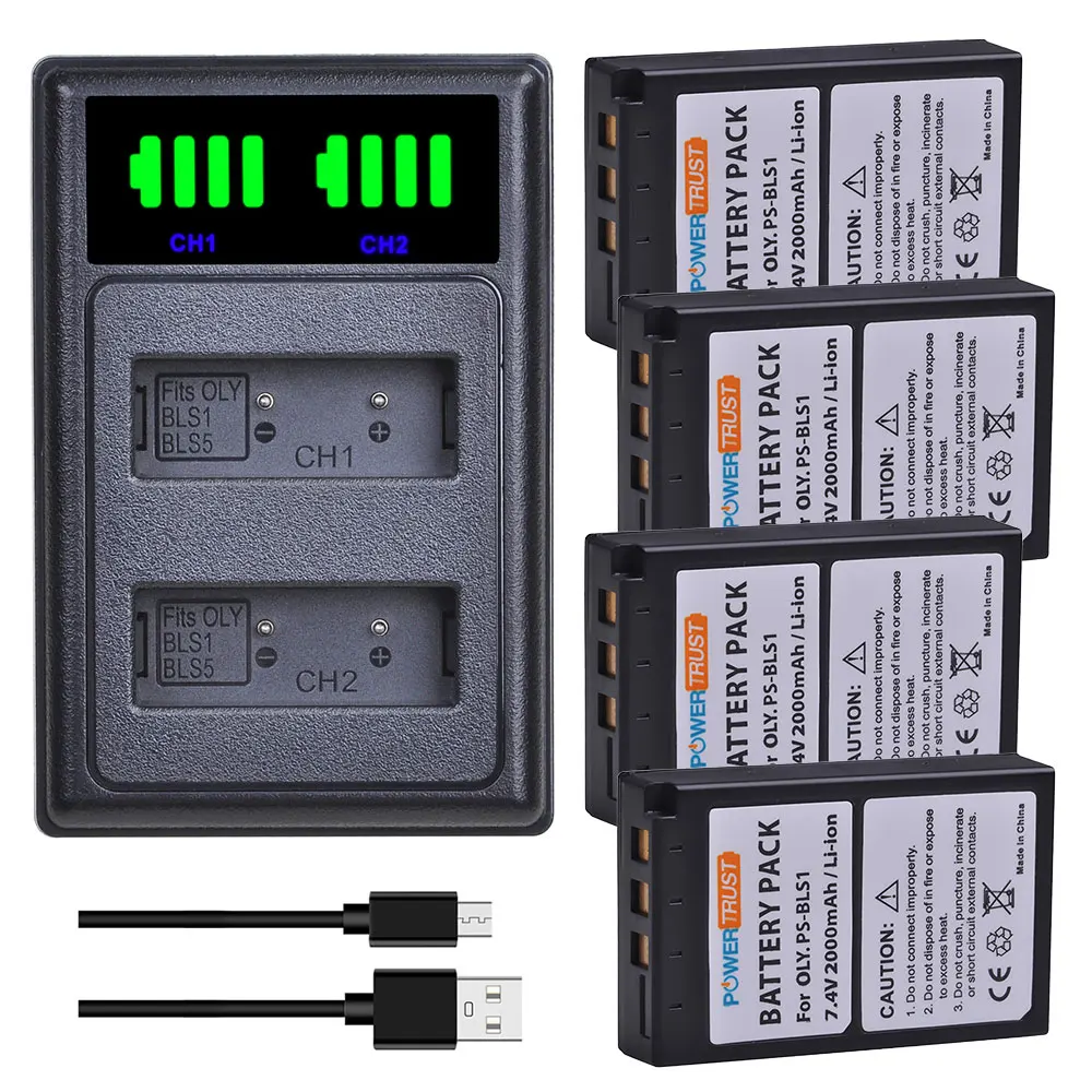

PS BLS1 PS-BLS1 Battery with Charger Kit for Olympus Pen E-P1, E-P2, E-P3, E-PL1, E -PL3, E-400, E-410, E-420, E-450