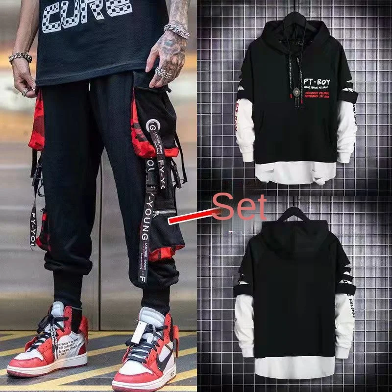 2021 New Fashion Freestyle Hip Hop Sets Four Black and Red Strings Jointed Outdoor Pants Elastic Waist Zipper Big Pockets Pants
2021 New Fashion Freestyle Hip Hop Sets Four Black and Red Strings Jointed Outdoor Pants Elastic Waist Zipper Big Pockets Pants