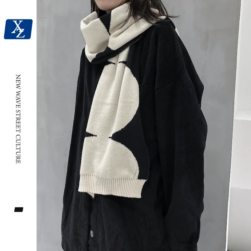 Women Men Black White Contrast Color Knitted Scarf Autumn Winter Double-Sided Warm Muffler Outdoor Personality Wild Shawl Snood
Women Men Black White Contrast Color Knitted Scarf Autumn Winter Double-Sided Warm Muffler Outdoor Personality Wild Shawl Snood