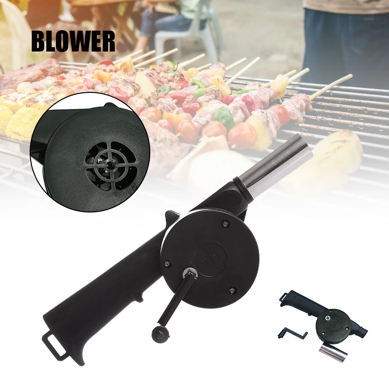 

Blower with Hand Crank Tool Convenient Easy Operation Portable Detachable Suit for BBQ Outdoor Camp Travel BENL889