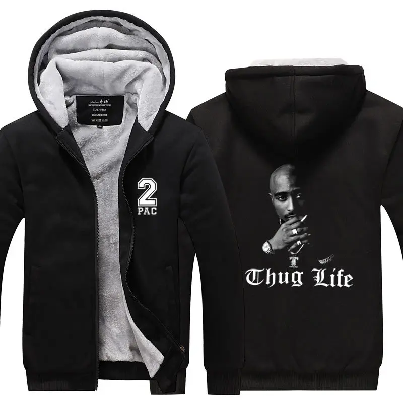 Новое поступление Tupac Amaru Shakur 2Pac мужская молния флисовая толстовка с капюшоном